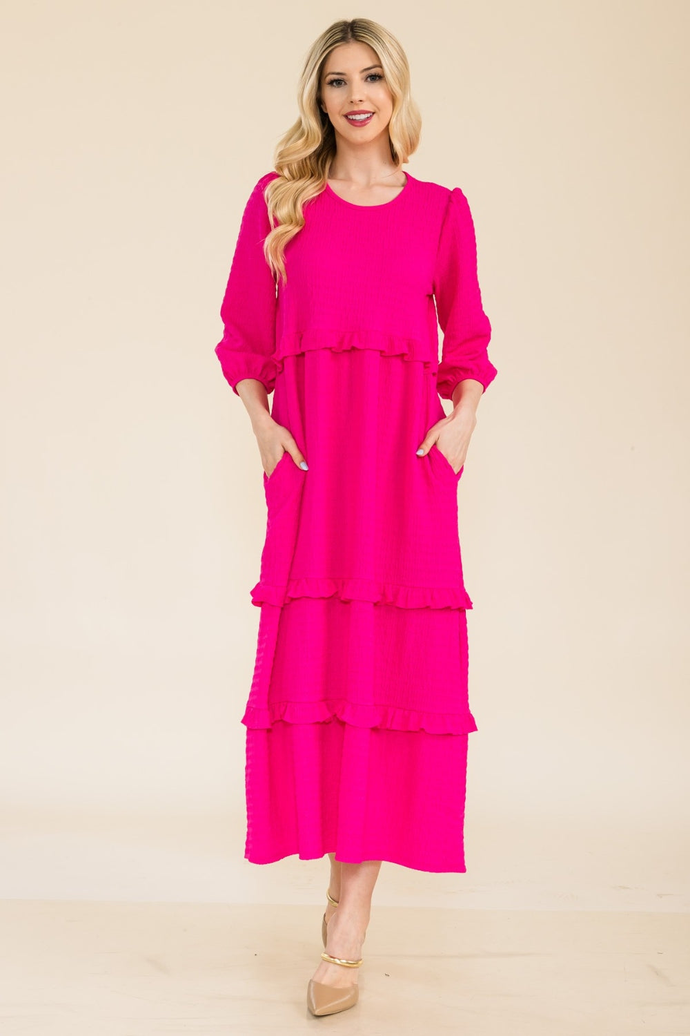 Celeste Freedom Tiered-Ruffle Dress up to 3XL
