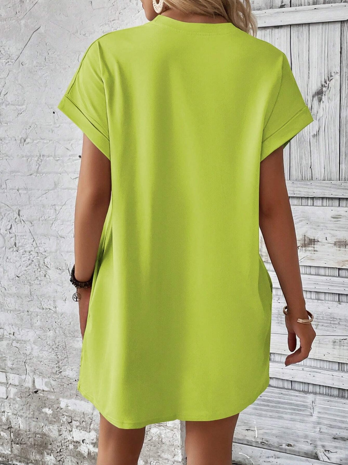 Sweet & Clean Round Neck Mini-Dress up to 2XL