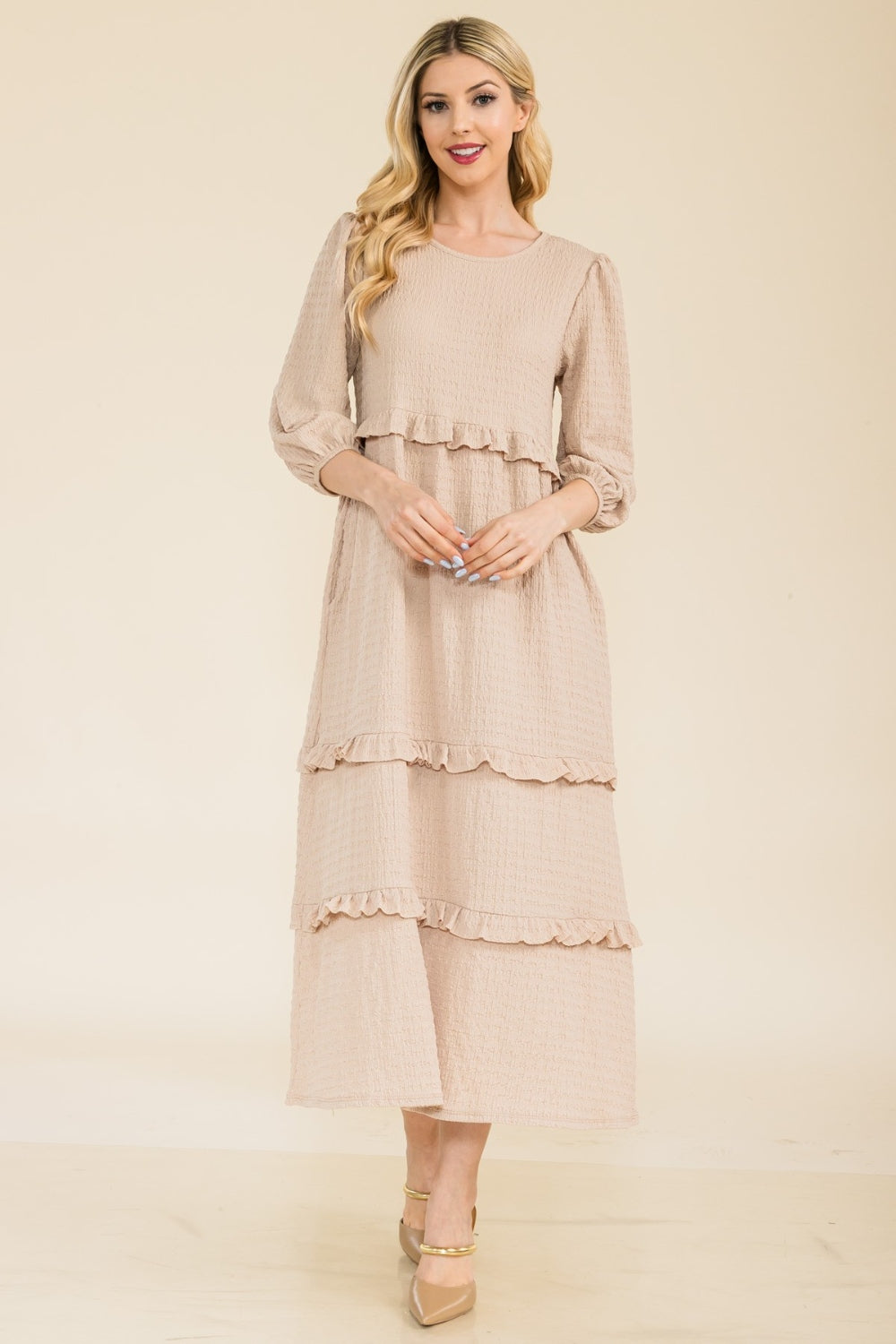 Celeste Freedom Tiered-Ruffle Dress up to 3XL