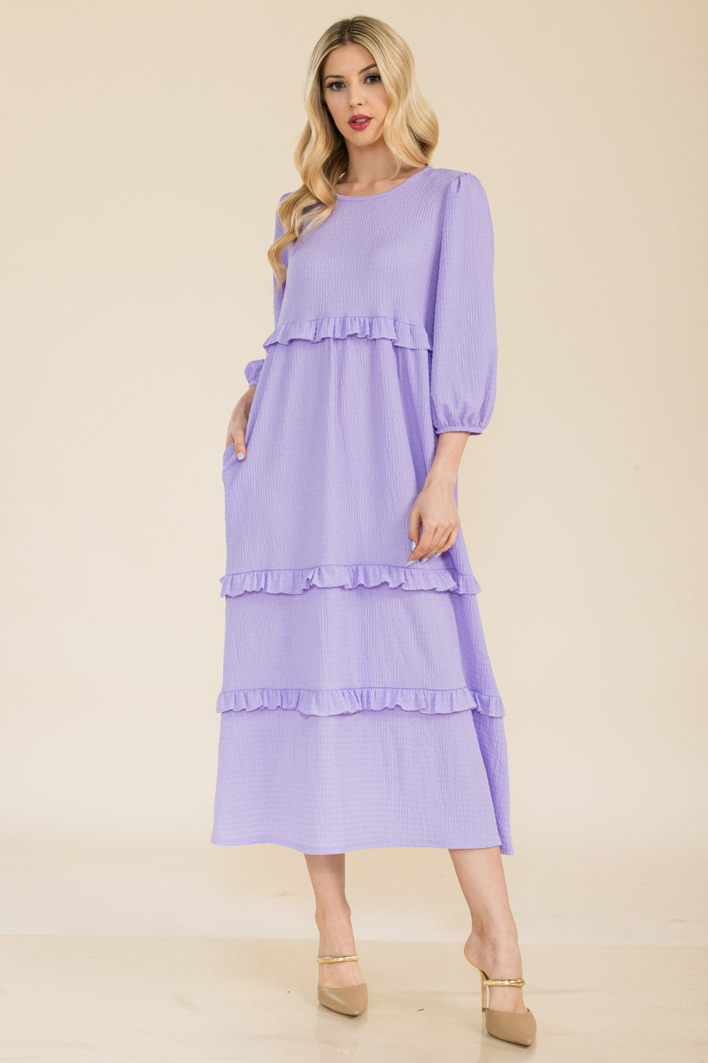 Celeste Freedom Tiered-Ruffle Dress up to 3XL