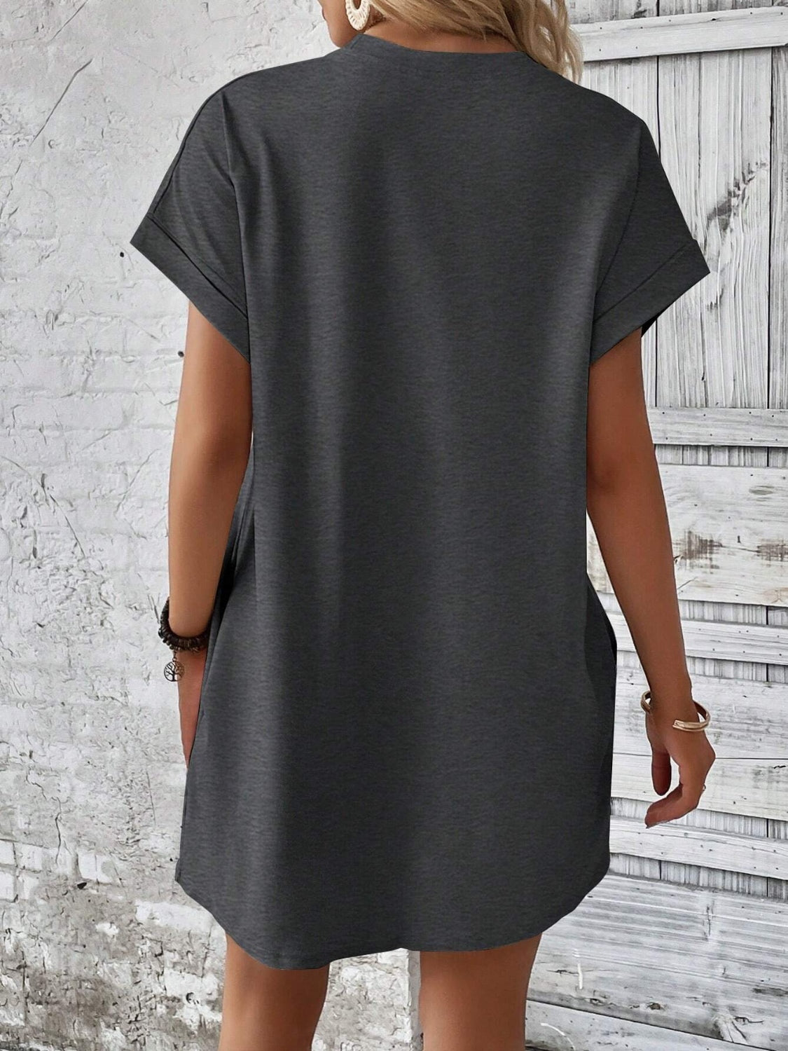 Sweet & Clean Round Neck Mini-Dress up to 2XL