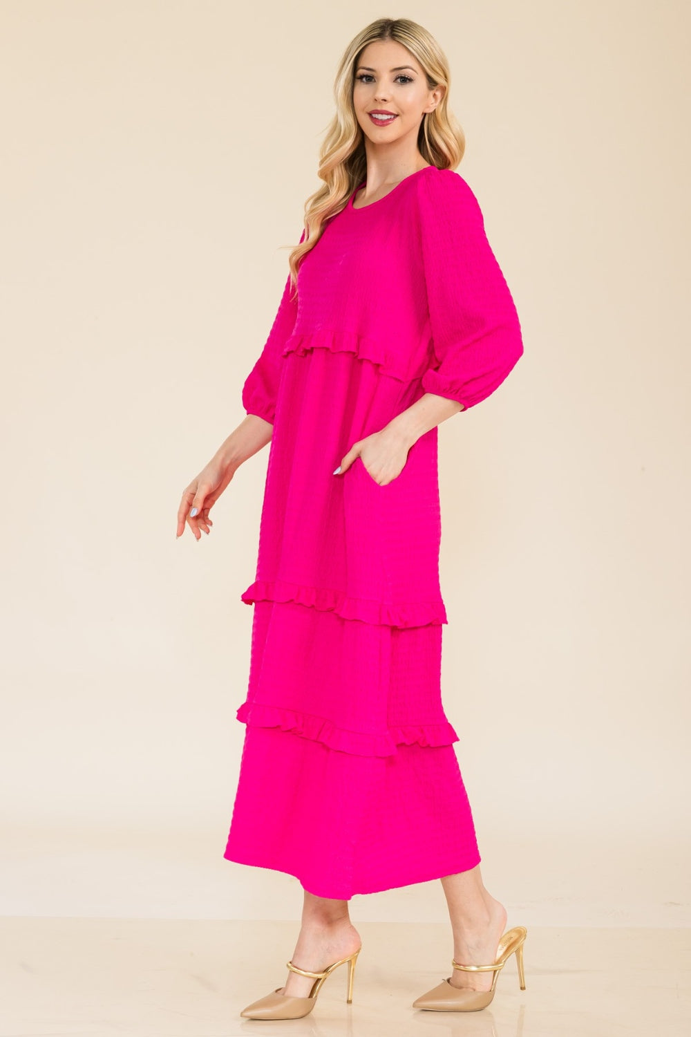 Celeste Freedom Tiered-Ruffle Dress up to 3XL