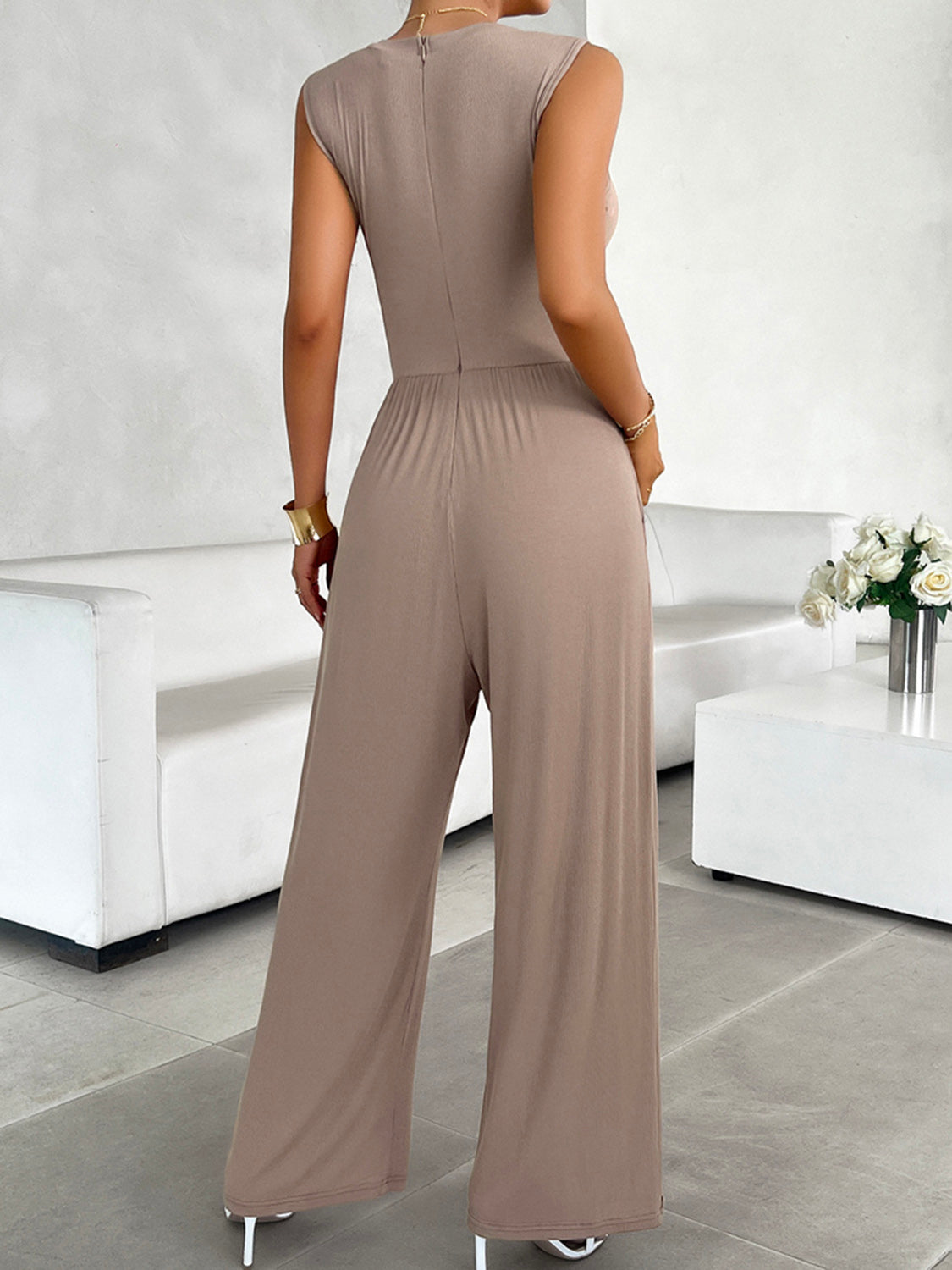 Fancy Fitted Wide Leg Jumpsuit