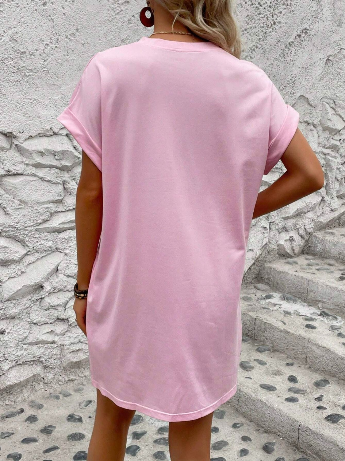 Sweet & Clean Round Neck Mini-Dress up to 2XL