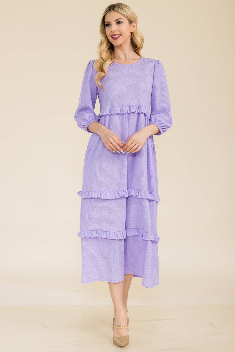 Celeste Freedom Tiered-Ruffle Dress up to 3XL