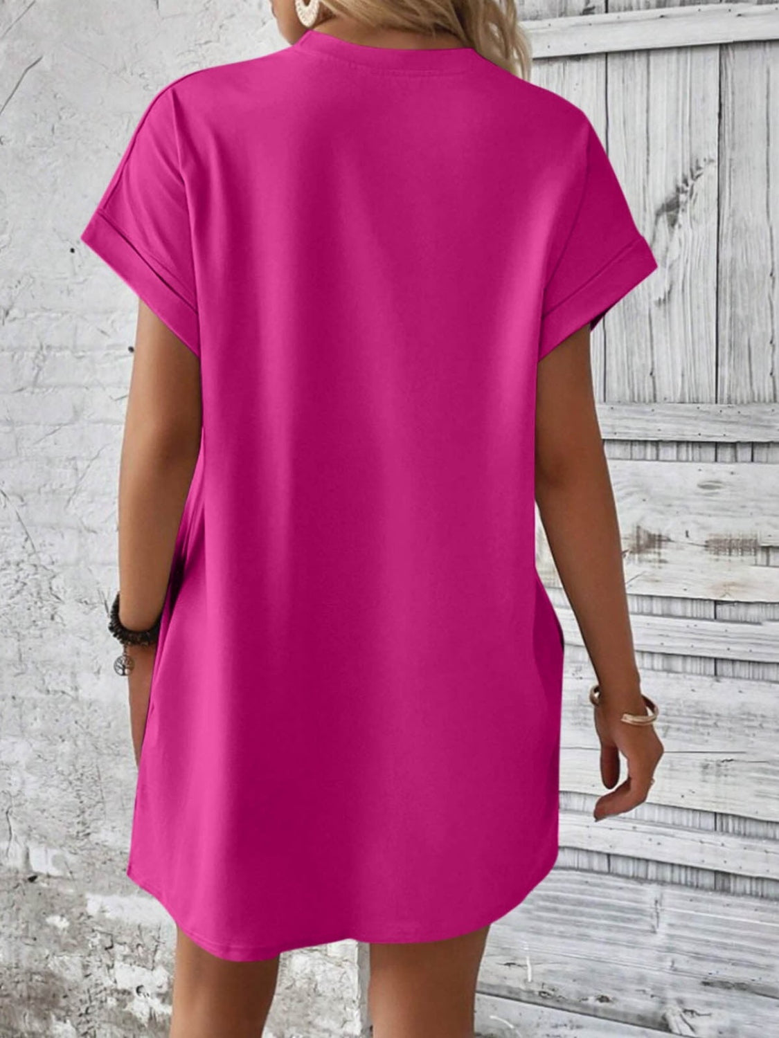 Sweet & Clean Round Neck Mini-Dress up to 2XL