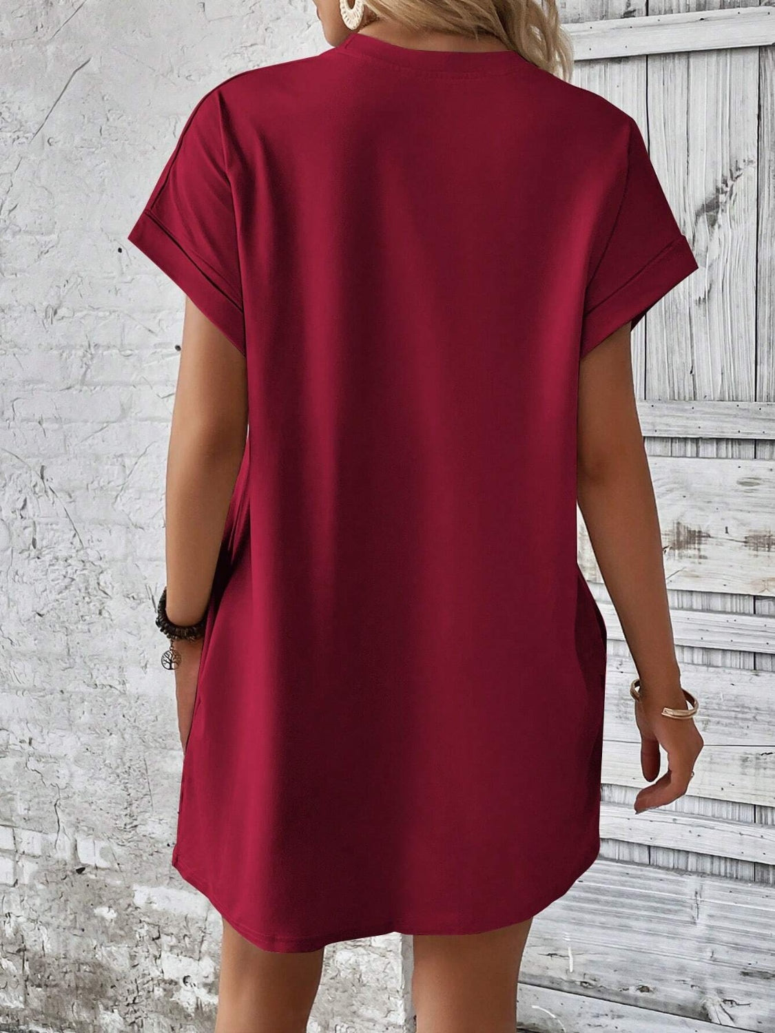 Sweet & Clean Round Neck Mini-Dress up to 2XL