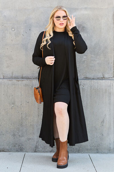 Basic Bae Long Sleeve Cover Up - Up to 3XL