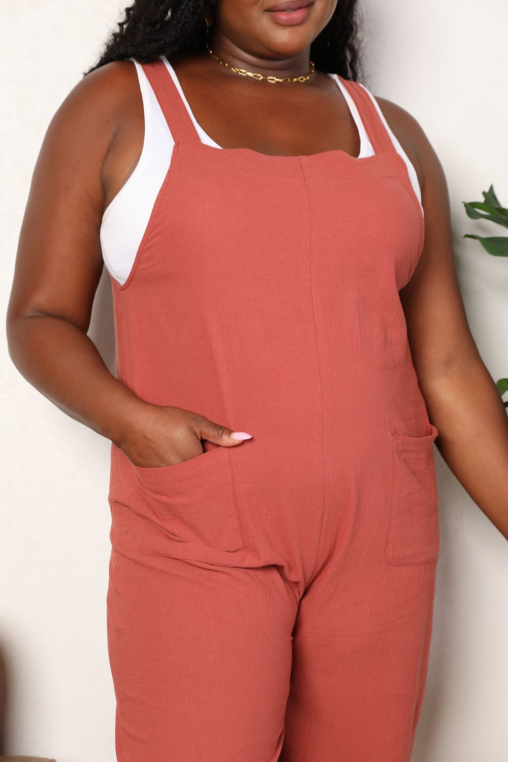 Throw Back Wide Leg Overalls with Front Pockets