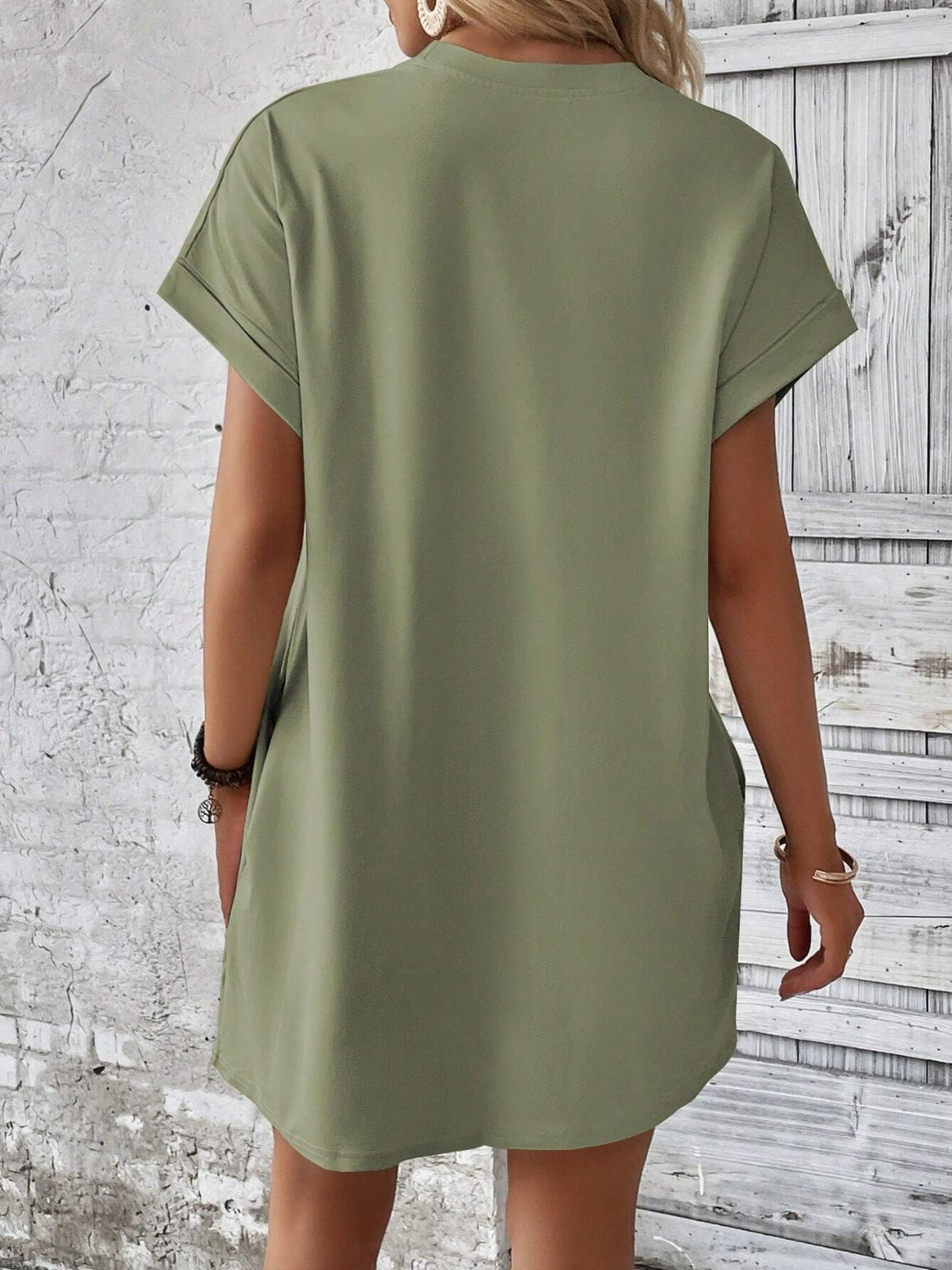 Sweet & Clean Round Neck Mini-Dress up to 2XL