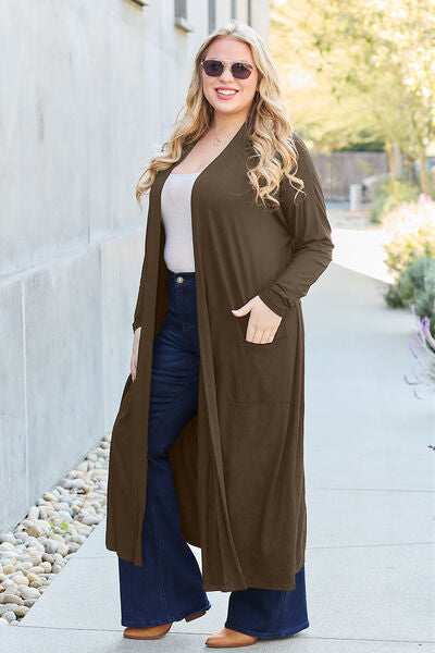 Basic Bae Long Sleeve Cover Up - Up to 3XL