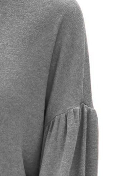 Dolman Rounded Neck Lantern Sleeve Blouse
